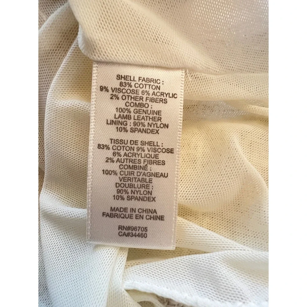 REBECCA TAYLOR Designer Luxury Cream Tweed Leather Peplum Coquette Luxe Top Sz 4